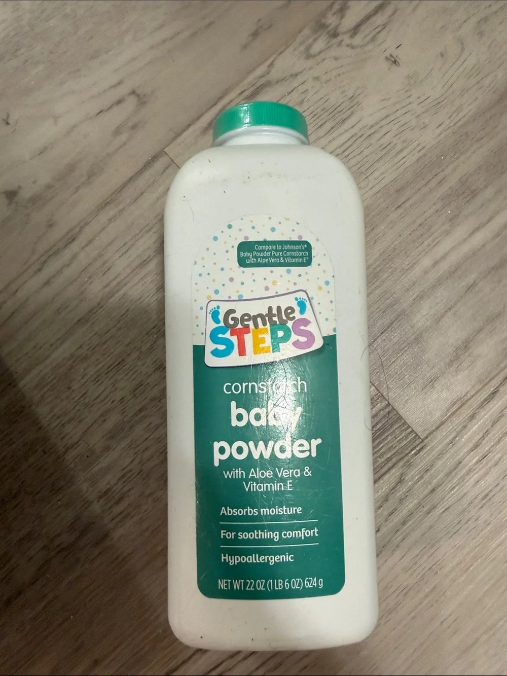 Cornstarch Baby Powder - White with Teal Accents